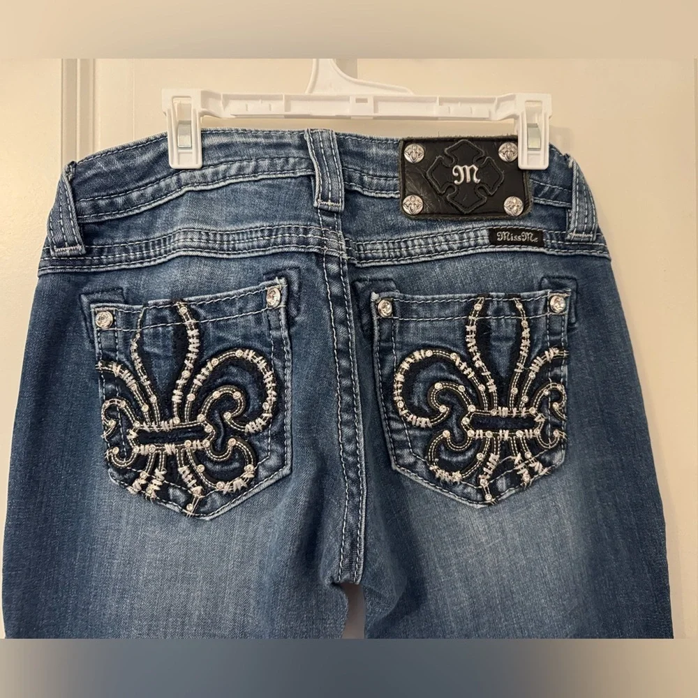 Miss Me Women's Blue Jeans with Embellished Pockets - Picture 2 of 7